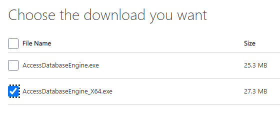 Choosing the correct download