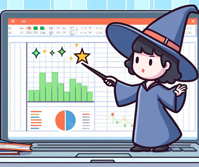 A witch or wizard working their magic and generating the report
